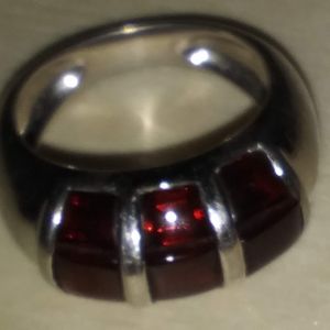 Beautiful size 6 ruby sterling silver ring